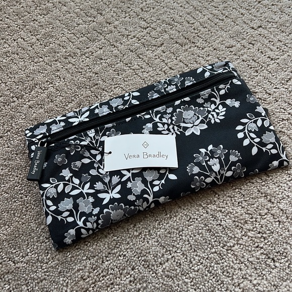 NWT Vera Bradley lighten up pencil pouch black and white - Picture 3 of 5